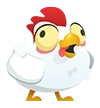 Icona di una gallina cartoon, simbolo del gioco crash.